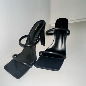 PrettyLittleThing 2 strap black heels size 9